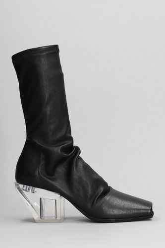 Stretch Sliver High Heels Ankle Boots In Leather - Rick Owens - Modalova