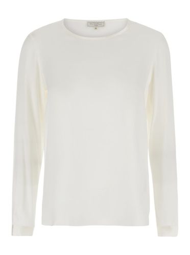 Adige White Long Sleeve Top In Stretch Silk Woman - Antonelli - Modalova