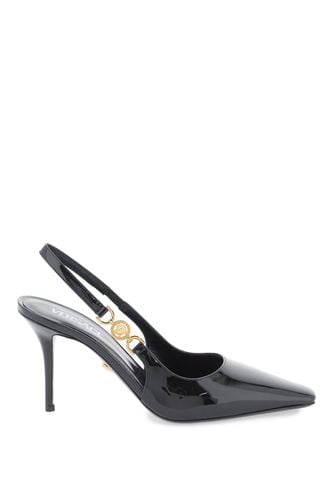 Patent Leather Slingback Pumps - Versace - Modalova