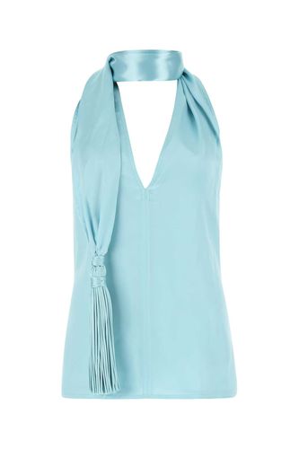 Pastel Light-blue Satin Top - Bottega Veneta - Modalova