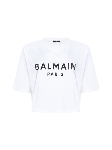 Balmain Logo Print Cropped T-shirt - Balmain - Modalova