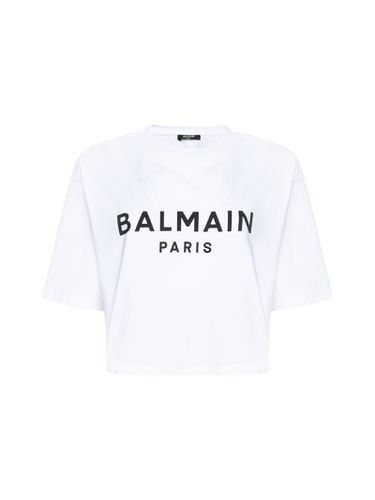 Balmain Logo Print Cropped T-shirt - Balmain - Modalova