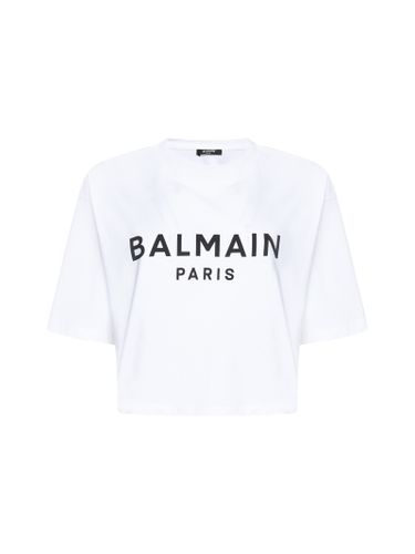 Balmain Logo Print Cropped T-shirt - Balmain - Modalova