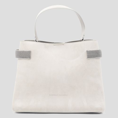 White Leather Crossbody Bag - Brunello Cucinelli - Modalova