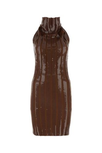 Brown Wool And Sequins Mini Dress - Fendi - Modalova