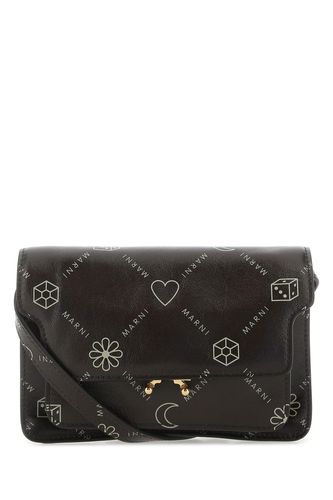 Printed Leather Trunk Shoulder Bag - Marni - Modalova