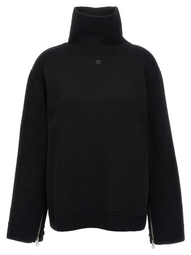 Oversized Mockneck Knit Sweater - Courrèges - Modalova