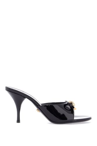 Versace Black Leather Sandals - Versace - Modalova