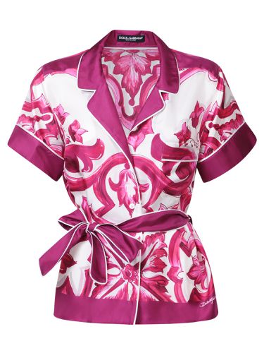 Tie-waist Printed Shirt - Dolce & Gabbana - Modalova