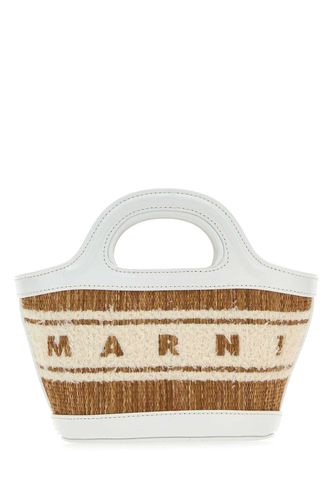 Two-tone Raffia And Leather Micro Tropicalia Summer Handbag - Marni - Modalova