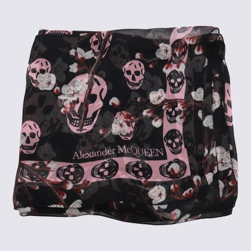 Black And Pink Silk Scarves - Alexander McQueen - Modalova