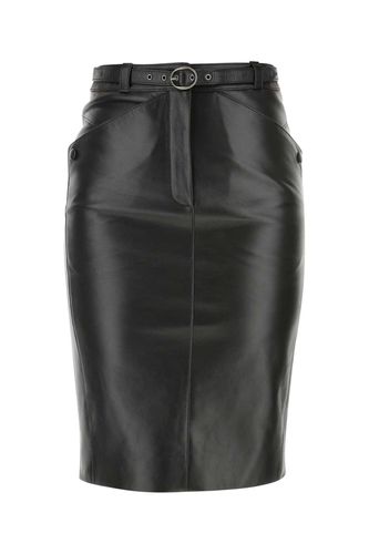 Black Nappa Leather Skirt - Saint Laurent - Modalova