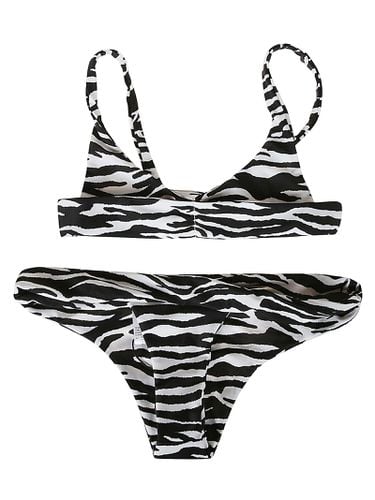 Zebra Patterned Bikini Set - The Attico - Modalova