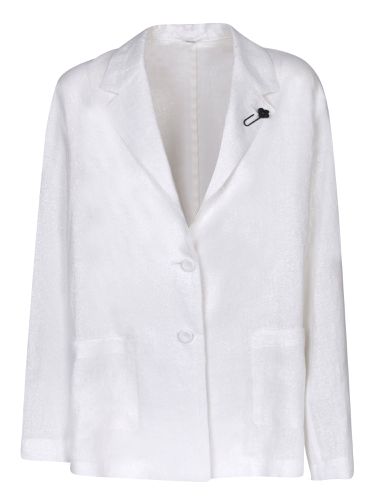 Lardini White Linen Lurex Overshirt - Lardini - Modalova