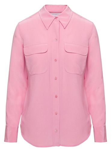 Pink Shirt With Patch Pockets With Flap In Silk Woman - Equipment - Modalova