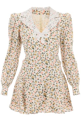 Lace Collar Floral Printed Dress - Alessandra Rich - Modalova