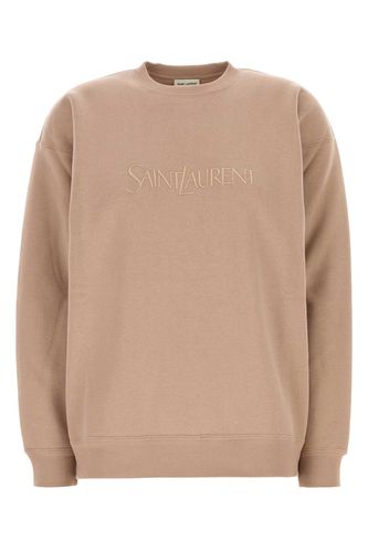 Antiqued Pink Cotton Oversize Sweatshirt - Saint Laurent - Modalova