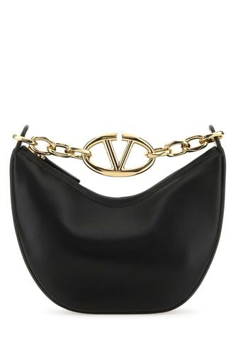 Black Leather Small Hobo Vlogo Moon Handbag - Valentino Garavani - Modalova