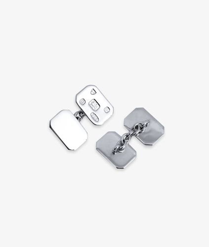 Rectangular Plain Cufflinks With Engraved Symbols Cufflinks - Larusmiani - Modalova