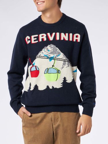 Man Crewneck Sweater With Cervinia Postcard Jacquard Print - MC2 Saint Barth - Modalova