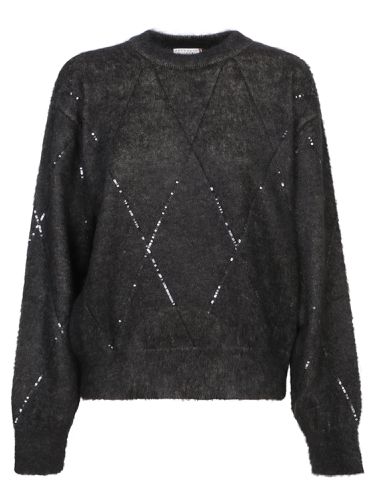 Crop Sweater With Sequins - Brunello Cucinelli - Modalova