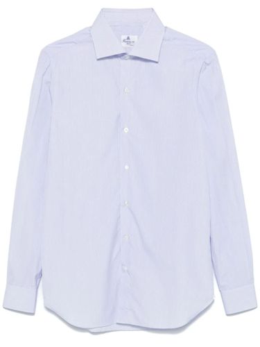 Light Blue And Cotton Striped Shirt - Finamore - Modalova