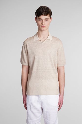 Lino Polo In Beige Linen - 120% Lino - Modalova