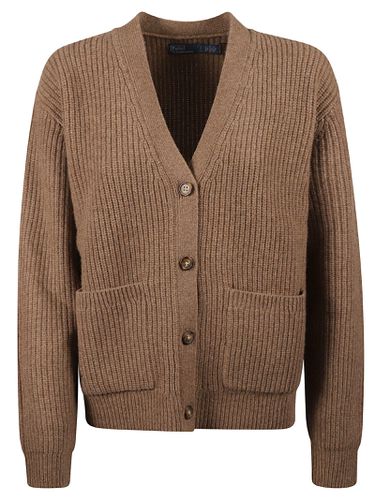 Patched Pocket Buttoned Knit Cardigan - Polo Ralph Lauren - Modalova