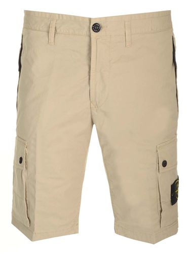 Cargo Shorts In Sand-colored Stretch Supima Cotton - Stone Island - Modalova