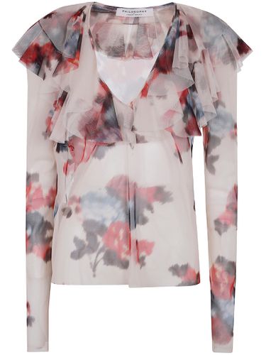 Print Tulle Shirt - Philosophy di Lorenzo Serafini - Modalova