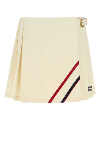 Miu Miu Cream Canvas Mini Skirt - Miu Miu - Modalova