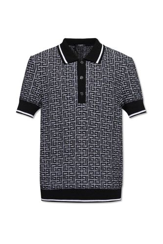 Monogram Short-sleeve Polo Shirt - Balmain - Modalova