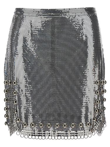 Mesh Short Skirt With Rings And Studs - Paco Rabanne - Modalova