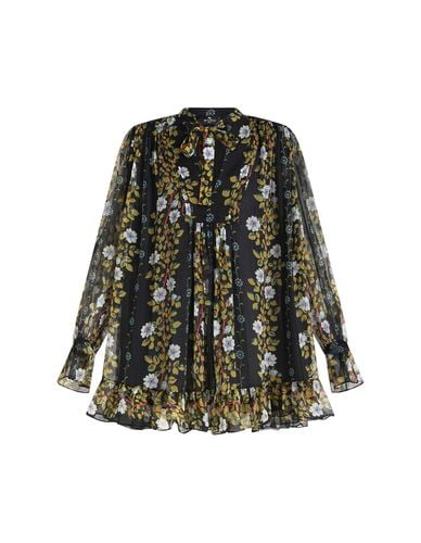 Short Silk Caftan Dress With Floral Print - Etro - Modalova