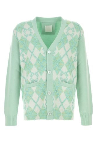 Pastel Green Wool Blend Cardigan - Givenchy - Modalova