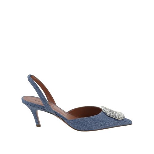 Camelia Sling 60 Printed Denim Pumps - Amina Muaddi - Modalova