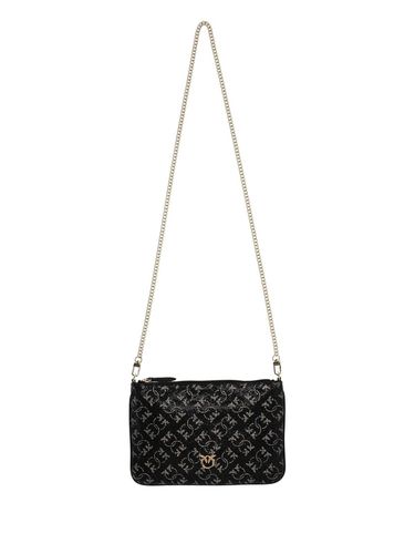 Logo Detailed Embellished Shoulder Bag - Pinko - Modalova