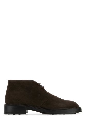 Dark Brown Suede Lace-up Shoes - Tod's - Modalova