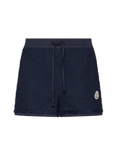 Moncler Logo Patch Tweed Shorts - Moncler - Modalova