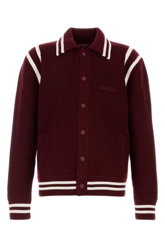 Gucci Burgundy Wool Cardigan - Gucci - Modalova