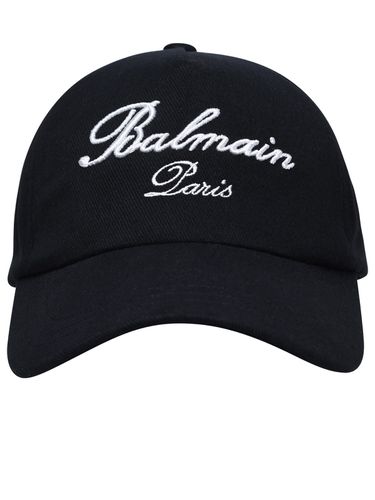 Balmain Black Cotton Hat - Balmain - Modalova