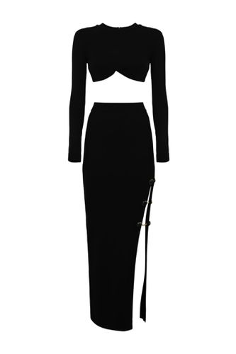 Black Knitted Suit - Elisabetta Franchi - Modalova
