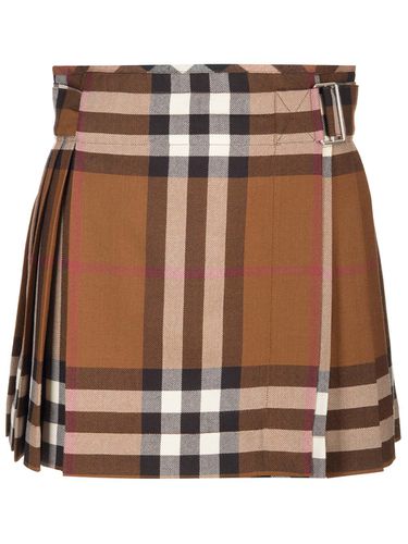 Pleated Mini Skirt With Tartan Pattern - Burberry - Modalova