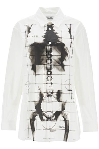 White Cotton Shirt With Skeleton Print Front And Back - Jean Paul Gaultier - Modalova