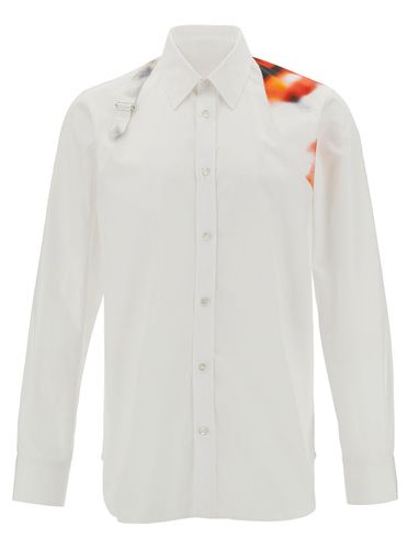 Shirt With Printed Harness In Cotton Man - Alexander McQueen - Modalova