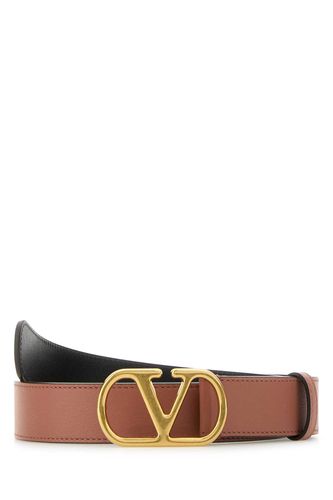 Dark Pink Leather Vlogo Belt - Valentino Garavani - Modalova