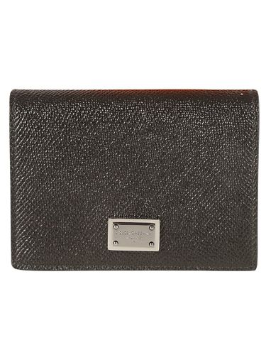 Grained Leather Logo Plaque Wallet - Dolce & Gabbana - Modalova