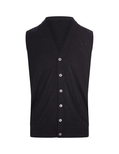 Fedeli Black Virgin Wool Gilet - Fedeli - Modalova