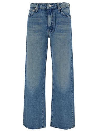 The Doudger Light Straight Jeans With Logo Label In Cotton Denim Woman - Mother - Modalova