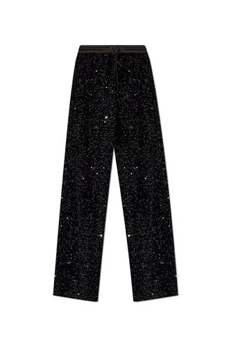 Loose Fitting Sequin Trousers - Emporio Armani - Modalova